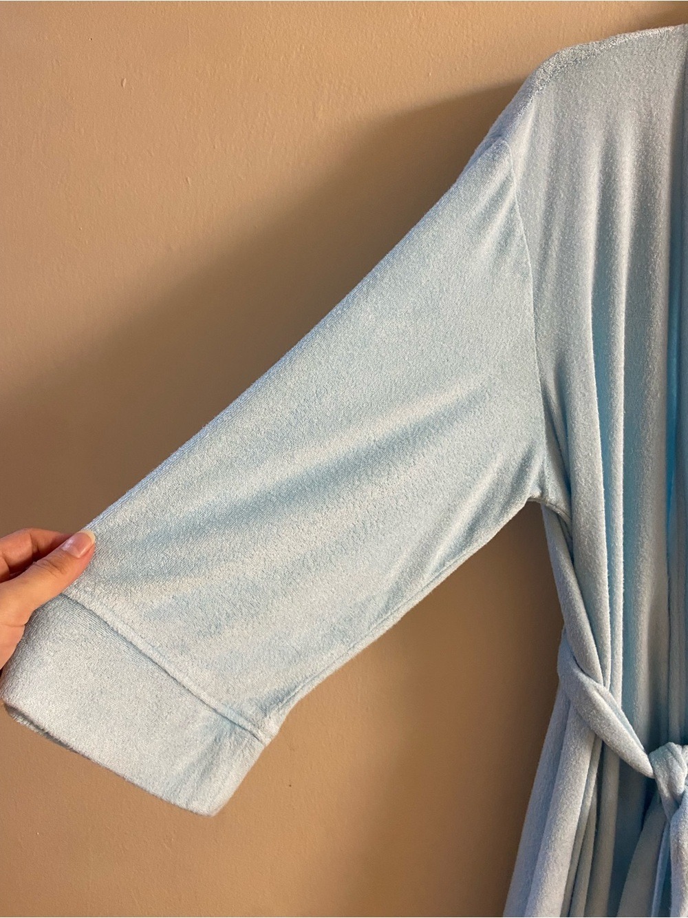 Natori Light Blue Terry Cloth Robe Large - Picture 6 of 9